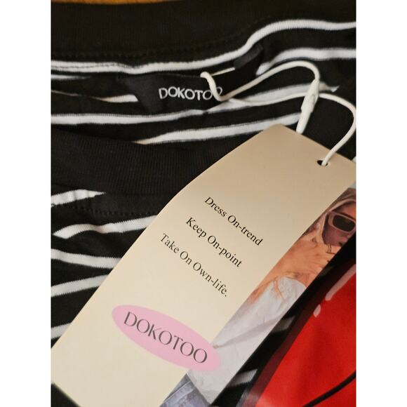 NWT Merry Christmas Shirt w Dog on it Womens Long Sleeve Striped Size Large (791 - Picture 5 of 6